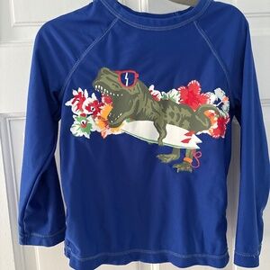 Tropical dinosaur swim top